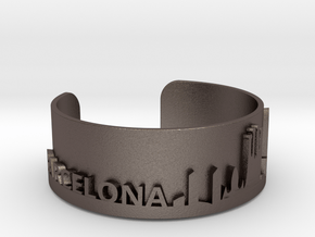 Barcellona Skyline Bracelet in Polished Bronzed-Silver Steel
