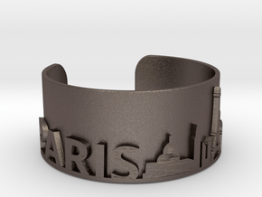 Paris Skyline Ring in Polished Bronzed-Silver Steel
