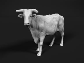 ABBI 1:22 Standing Cow 3 in White Natural Versatile Plastic
