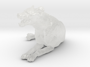 Spotted Hyena 1:64 Lying Male in Clear Ultra Fine Detail Plastic