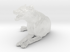 Spotted Hyena 1:48 Lying Male in Clear Ultra Fine Detail Plastic
