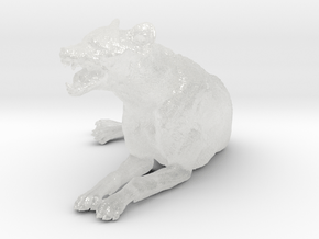 Spotted Hyena 1:45 Lying Male in Clear Ultra Fine Detail Plastic