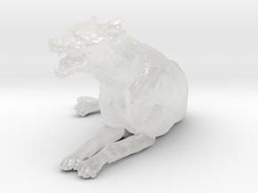 Spotted Hyena 1:22 Lying Male in Clear Ultra Fine Detail Plastic