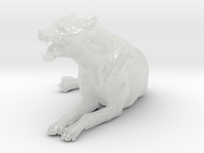 Spotted Hyena 1:9 Lying Male in Clear Ultra Fine Detail Plastic