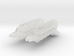 Cardassian Military Freighter 1/7000 x2 in Clear Ultra Fine Detail Plastic