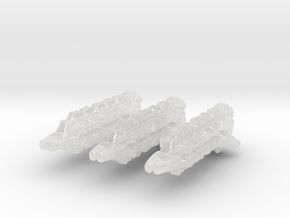 Cardassian Military Freighter 1/15000 x3 in Clear Ultra Fine Detail Plastic