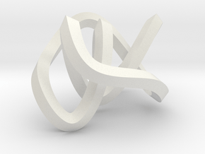 small mobius figure 8 knot in White Natural Versatile Plastic