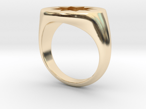 P O W E R Signet Ring - Small in 9K Yellow Gold : 5 / 49