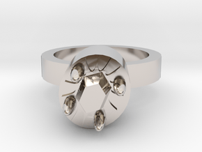 Tiger Woman Ring 20x20 Mm in Platinum