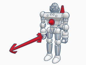Force Commando Force Commander Micronauts Figure  in Red Processed Versatile Plastic