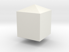 05. Elongated Square Dipyramid - 1in in White Natural Versatile Plastic