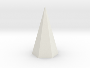14. Hexagonal Pyramid - 1in in White Natural Versatile Plastic