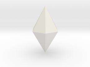 13. Hexagonal Dipyramid - 1in in White Natural Versatile Plastic