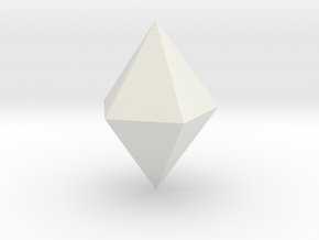 18. Pentagonal Dipyramid - 1in in White Natural Versatile Plastic