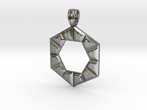 Hexagon in hexagon in Polished Silver