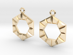 Hexagon in hexagon in 14k Gold Plated Brass