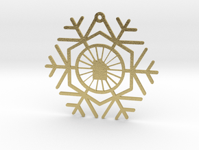 Bike & Build Snowflake  in Natural Brass