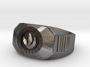 Green Power Ranger Morpher Ring Size 9 in Polished Nickel Steel