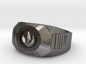 Green Power Ranger Morpher Ring Size 12.5 in Polished Nickel Steel