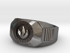 Green Power Ranger Morpher Ring Size 13 in Polished Nickel Steel