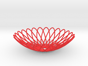 Spirograph Pot 02 in Red Smooth Versatile Plastic
