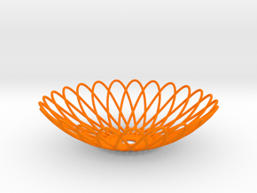 Spirograph Pot 02 in Orange Smooth Versatile Plastic
