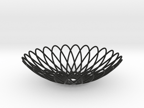 Spirograph Pot 02 in Black Smooth PA12