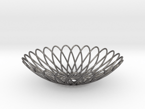 Spirograph Pot 02 in Processed Stainless Steel 316L (BJT)