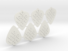 Endless Knot Standard Guitar Pick (6 Pack) in PA11 (SLS)
