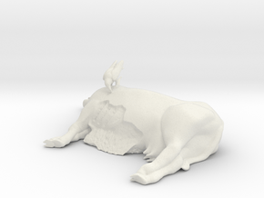 Printle Animal Dead Cow - 1/24 in White Natural Versatile Plastic