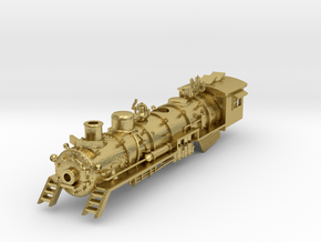 NP style Mikado Steam Engine Z scale in Natural Brass