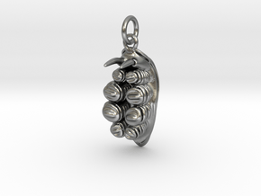 Doto the nudibranch pendant in Natural Silver (Interlocking Parts)