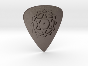 Anahata Guitar Pick (Metal) in Polished Bronzed-Silver Steel