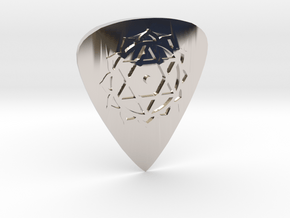 Anahata Guitar Pick (Metal) in Rhodium Plated Brass
