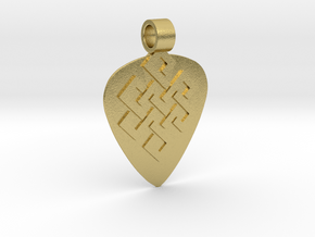 Endless Knot Standard Guitar Pick Pendant in Natural Brass