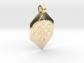 Endless Knot Guitar Pick Pendant in 14k Gold Plated Brass