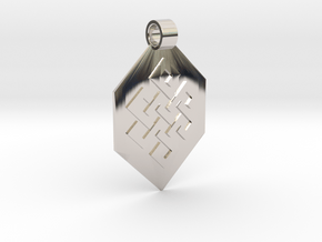 Endless Knot Guitar Pick Pendant in Rhodium Plated Brass