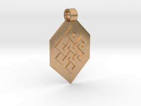 Endless Knot Guitar Pick Pendant in Natural Bronze