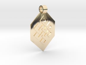 Endless Knot Guitar Pick Pendant in 14K Yellow Gold