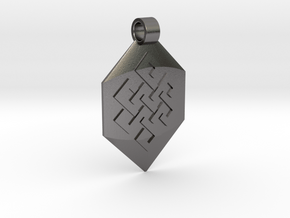Endless Knot Guitar Pick Pendant in Processed Stainless Steel 17-4PH (BJT)