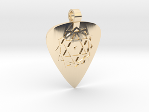 Anahata Guitar Pick Pendant in 14k Gold Plated Brass