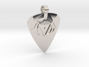 Ajna Guitar Pick Pendant in Rhodium Plated Brass