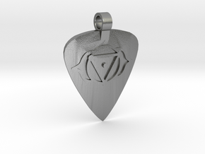 Ajna Guitar Pick Pendant in Natural Silver