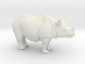 Printle Animal Rhinoceros - 1/24 in White Natural Versatile Plastic