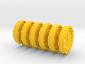 Minotaur chapter Tokens 25,8mm numbers in Yellow Smooth Versatile Plastic