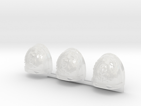 Skull & Laurels Gravus pads x3 L #1 in Clear Ultra Fine Detail Plastic
