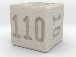 Binary 110-Sided Die in Natural Sandstone