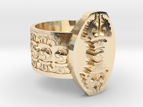 Vajra Ring in 14k Gold Plated Brass: 10 / 61.5