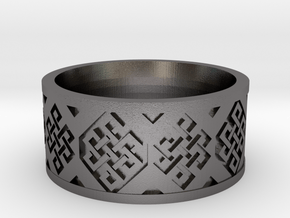 Endless Knot Ring V2 in Processed Stainless Steel 316L (BJT): 12 / 66.5