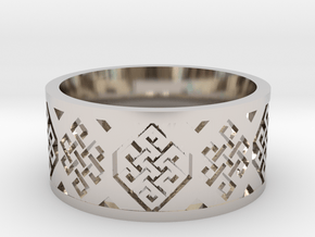 Endless Knot Ring V2 in Rhodium Plated Brass: 10 / 61.5